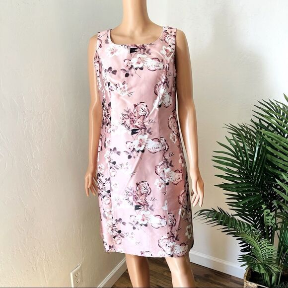 JM Studio by John Meyer Mauve Floral Sheath Dress Size 6 NWT - Picture 2 of 10